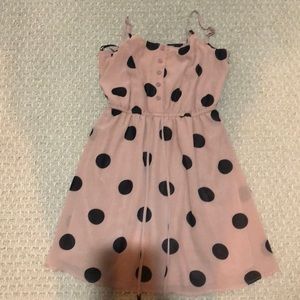 Polka dot mini dress.
